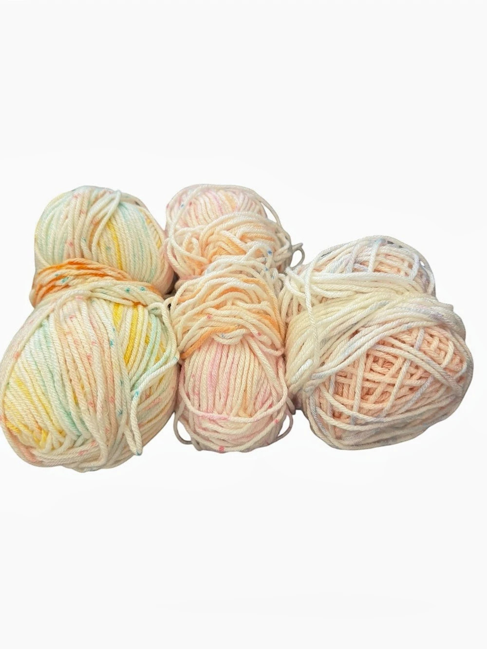 Lot Of 3 Yarn Skeins Multicolor Pastel Knit Crochet Craft Projects